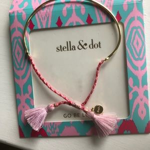 Stella & Dot fete bracelet in pink and gold